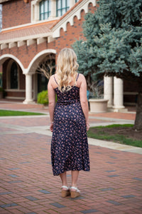 Midnight Floral Tank Midi Dress