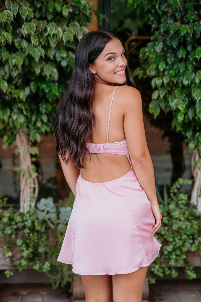 All in the Details Pleated Bust Mini Dress