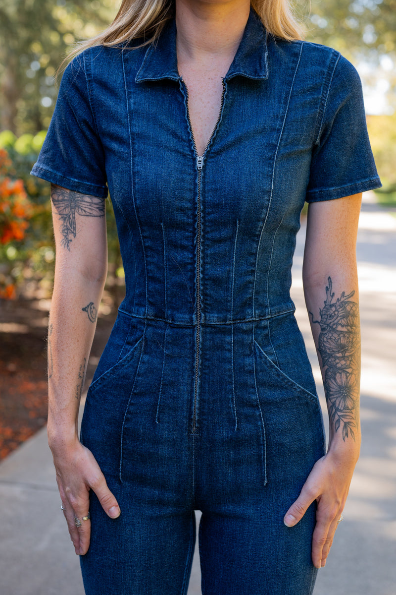 Free People Iconic Denim Jumpsuit