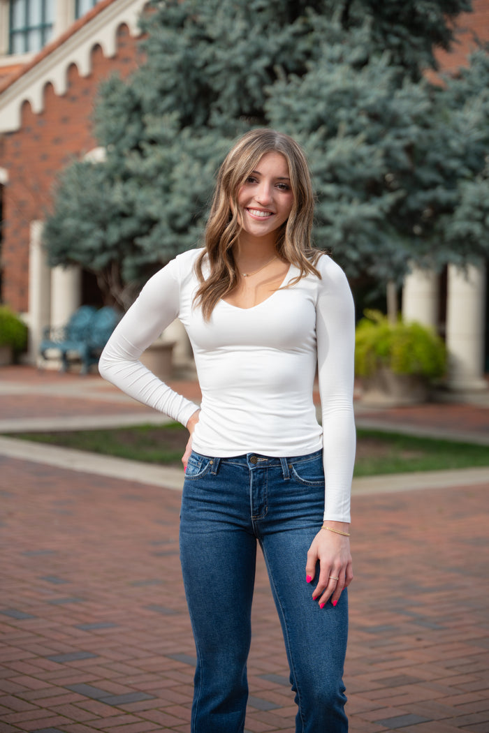 The Linette Layer Long Sleeve V-Neck Top