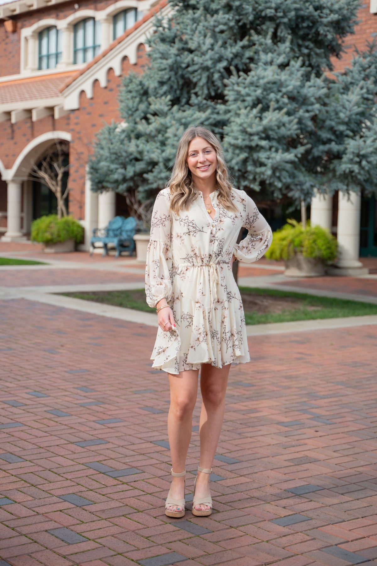 Blossom Whisper Long Sleeve Mini Dress