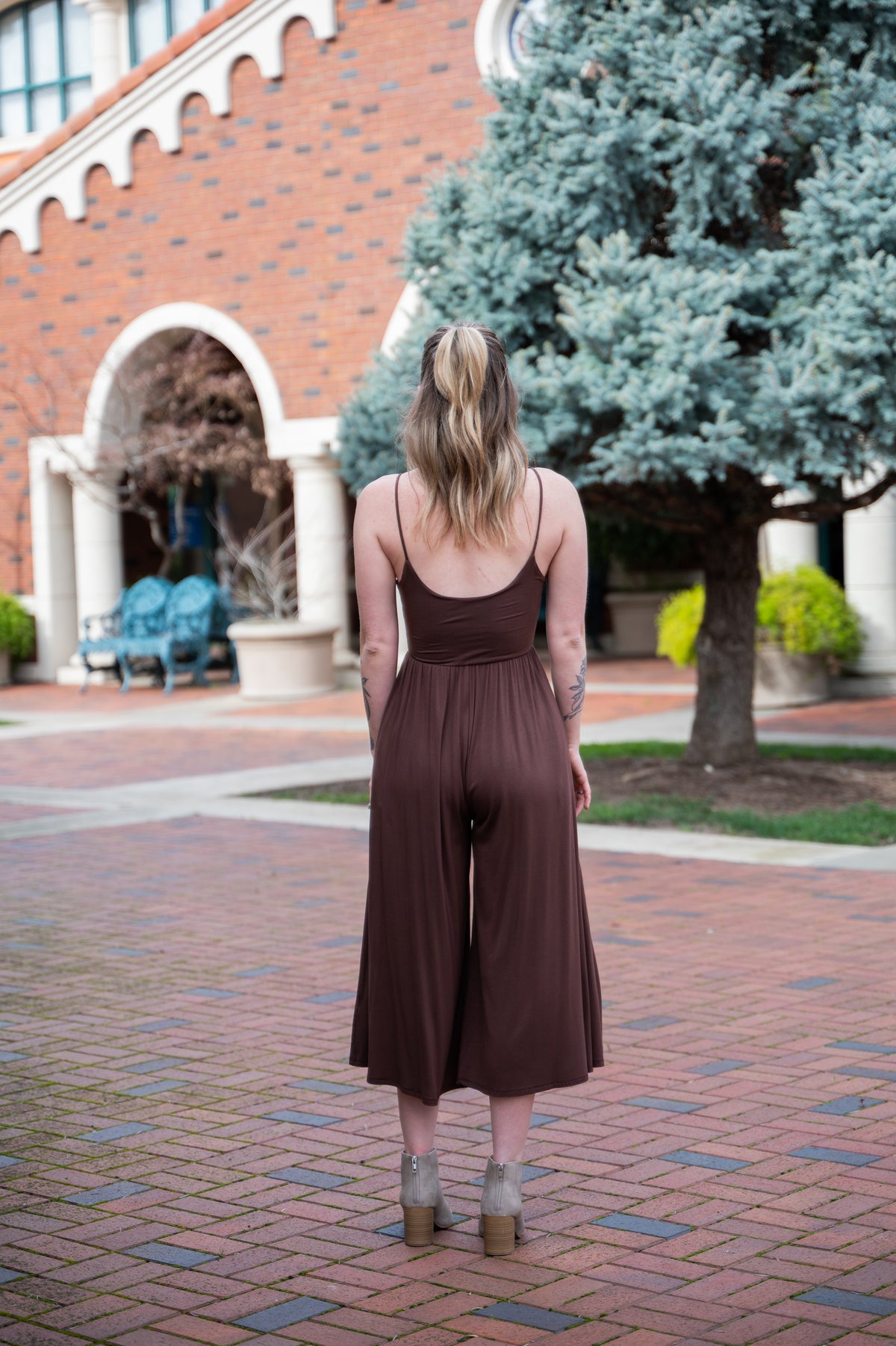 Spaghetti Strap Flare Fit Jumpsuit