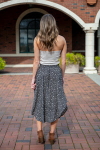 Soft Bloom Midi Skirt W/ Round Hem