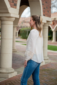 Embroidery Blouse W/ Lattice Tirm