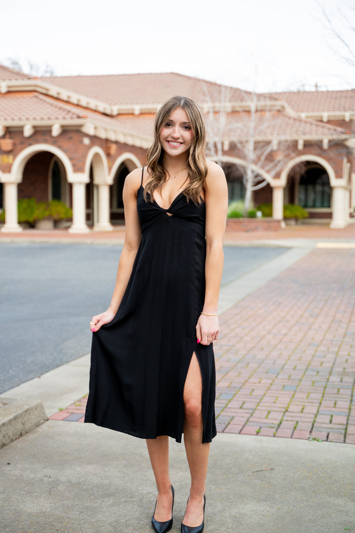 Midi Dress With Twist Detail