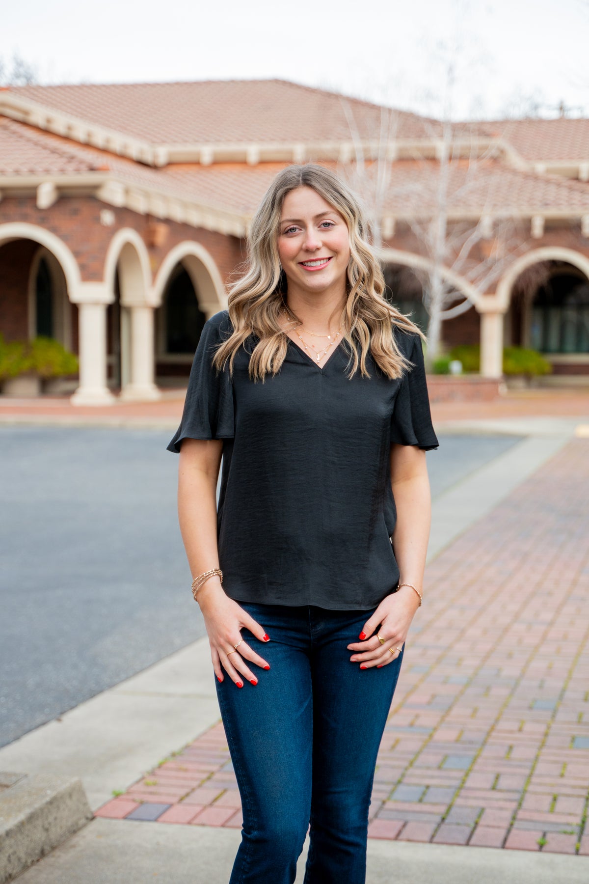 Boxy Satin Blouse W/ Flirty Sleeves
