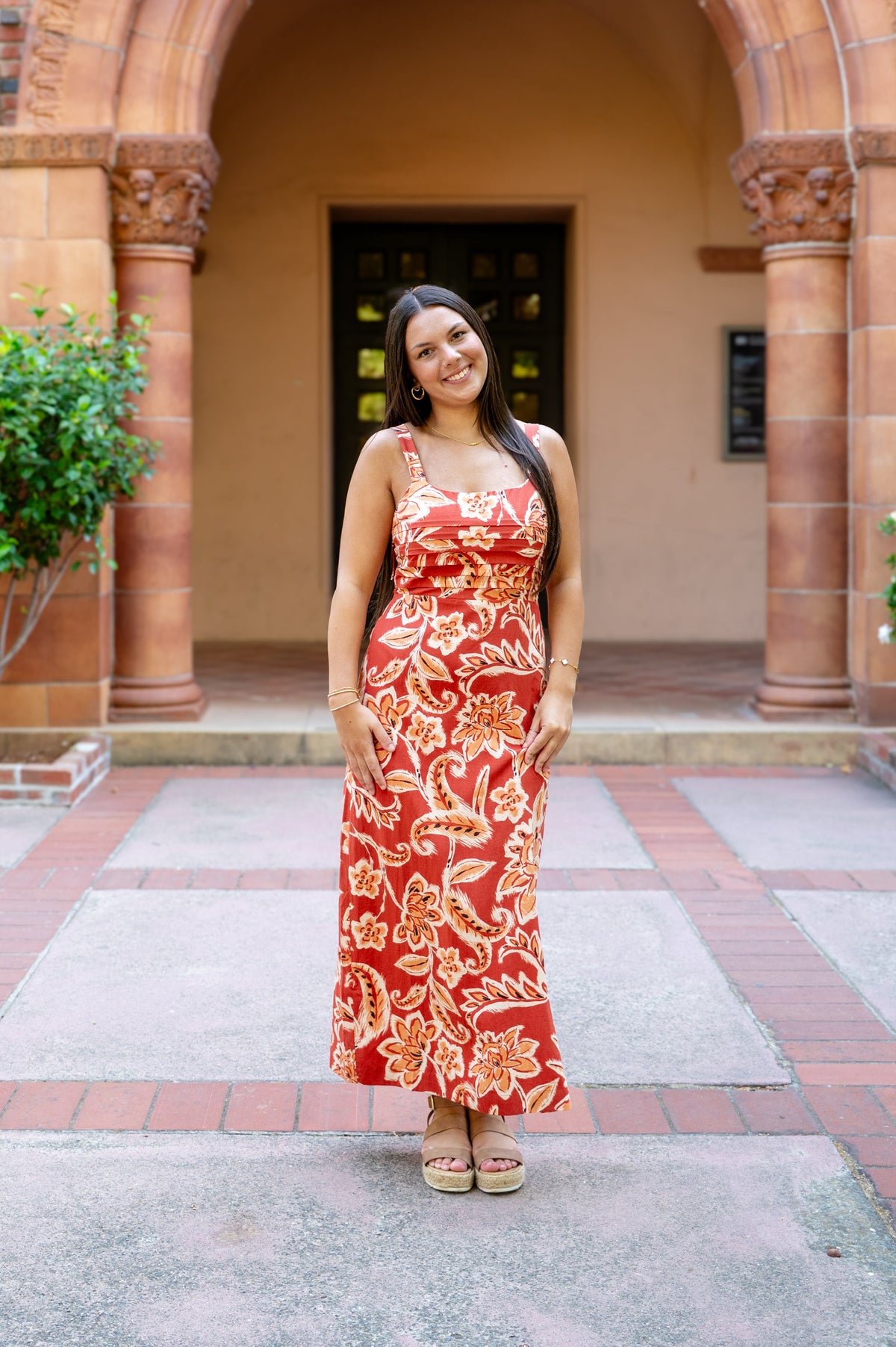 Terra Di Siena Maxi Dress W/Side Slit