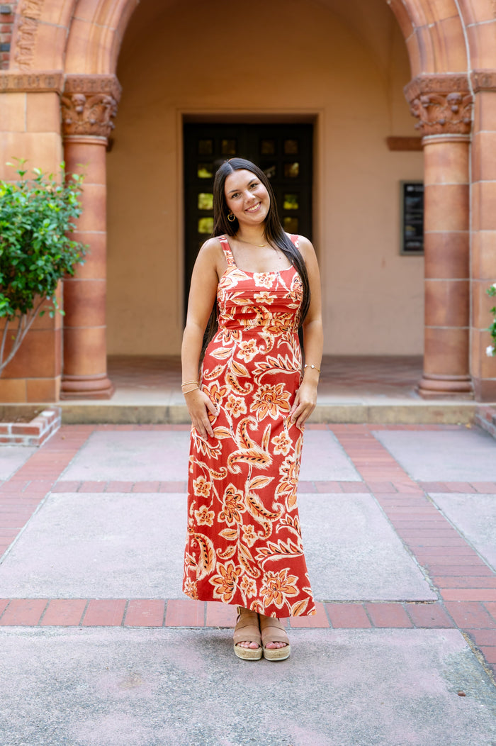 Terra Di Siena Maxi Dress W/Side Slit