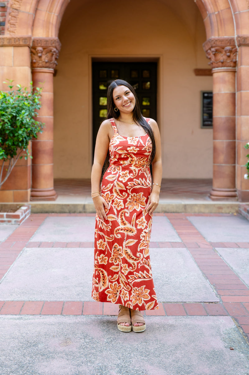 Terra Di Siena Maxi Dress W/Side Slit