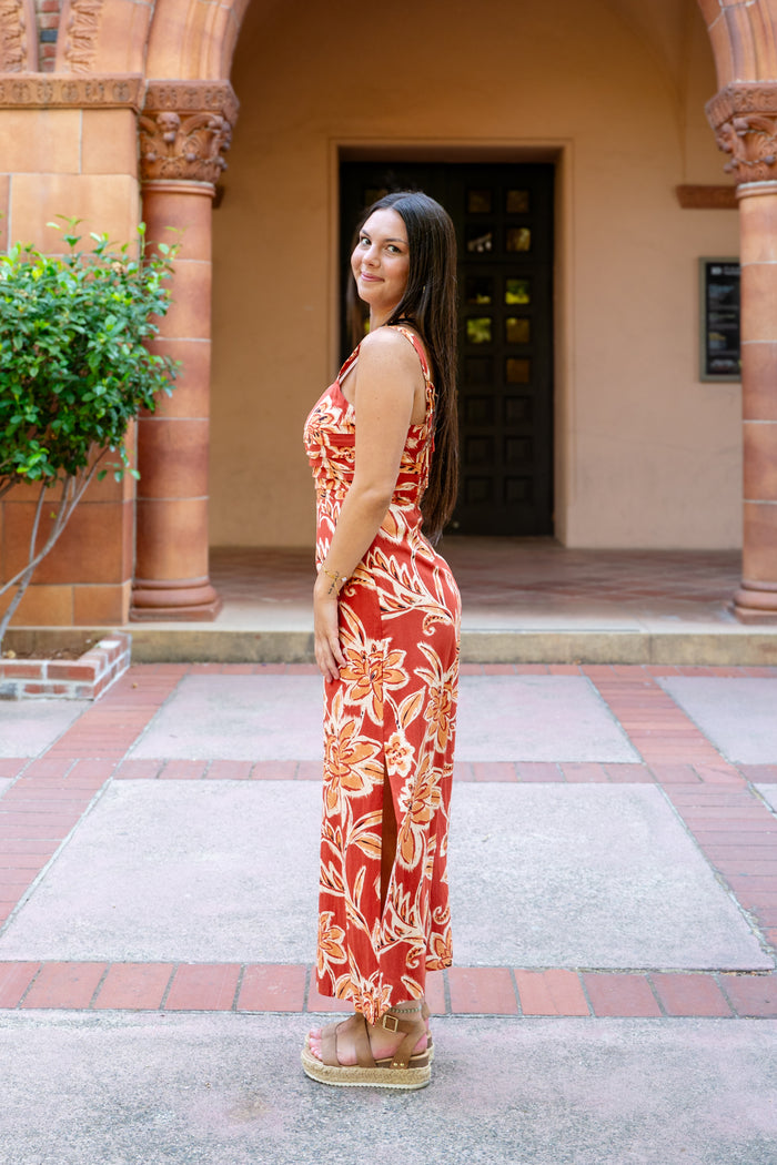Terra Di Siena Maxi Dress W/Side Slit