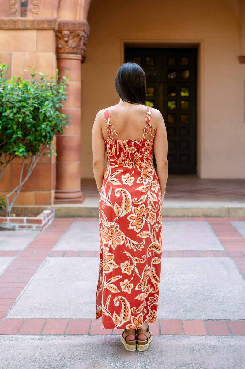 Terra Di Siena Maxi Dress W/Side Slit