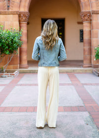 Coastline Drawstring Wide Leg Linen Pants