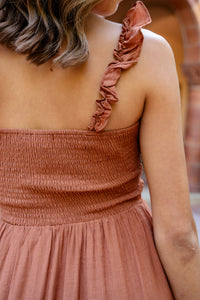 Smocked Lined Mini Dress W/ Ruffle Straps