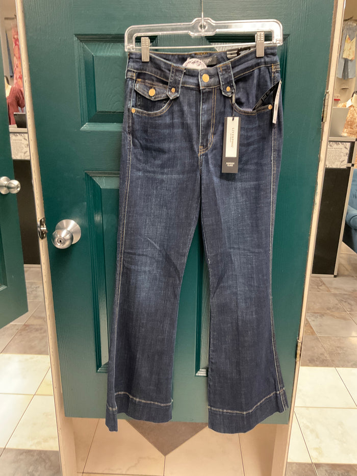 Hannah High Rise Flare Patch Pocket Jean