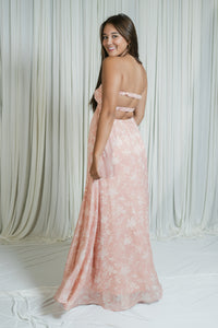 Artisan Bloom Strapless Key Hole Maxi Dress