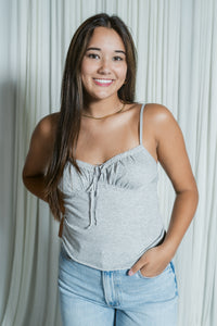 Mia Moment Ribbed Lace Trim Cami Tank