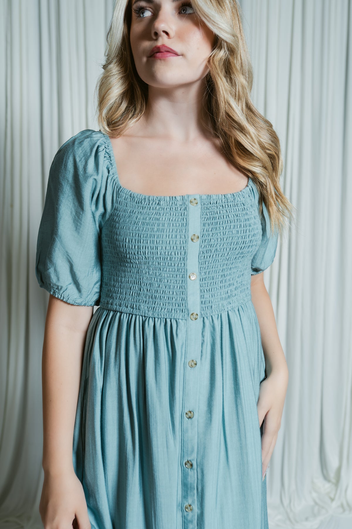 The Isla Button Maxi Dress