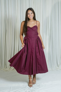 Wine & Wishes Sweetheart Twist Midi Dress