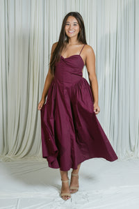 Wine & Wishes Sweetheart Twist Midi Dress