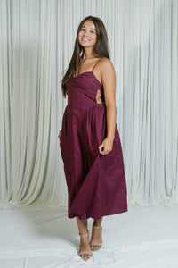 Wine & Wishes Sweetheart Twist Midi Dress