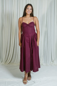 Wine & Wishes Sweetheart Twist Midi Dress