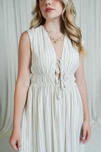 Coastal Keepsake Front Tie Midi Dress W/ Pockets