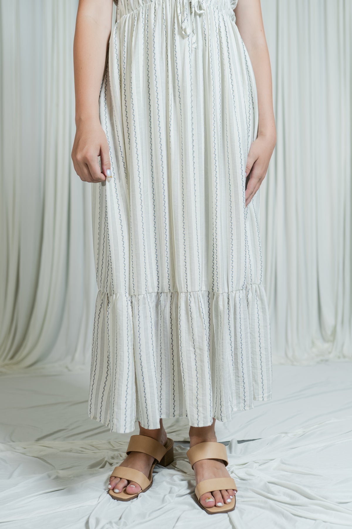 Coastal Keepsake Front Tie Midi Dress W/ Pockets