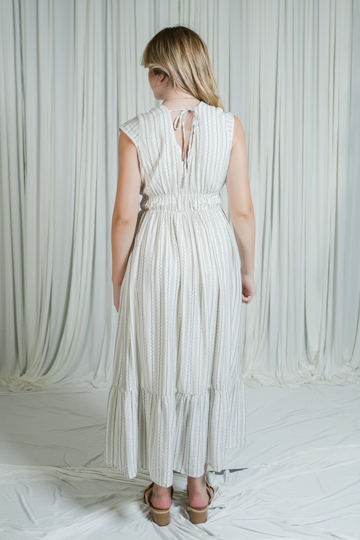 Coastal Keepsake Front Tie Midi Dress W/ Pockets