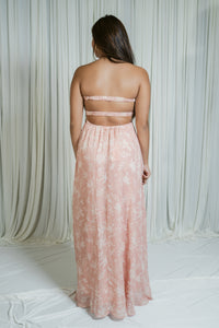 Artisan Bloom Strapless Key Hole Maxi Dress