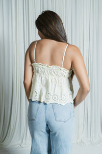 Ansley Eyelet Cropped Tank Top
