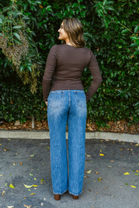 Tate High Rise Bowed Wide Leg 32 Inch