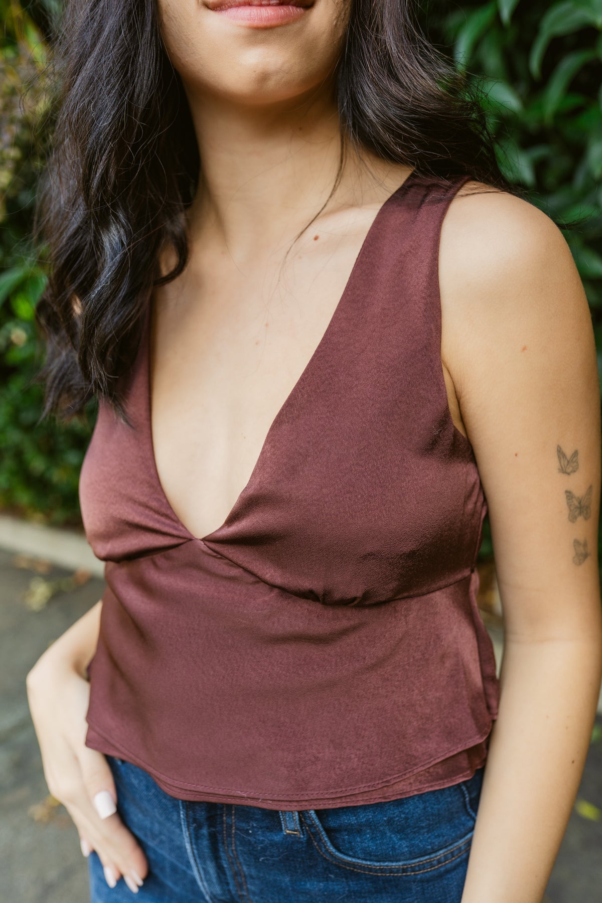 Izzy V-Neck Wide Strap Corset Style Crop Top