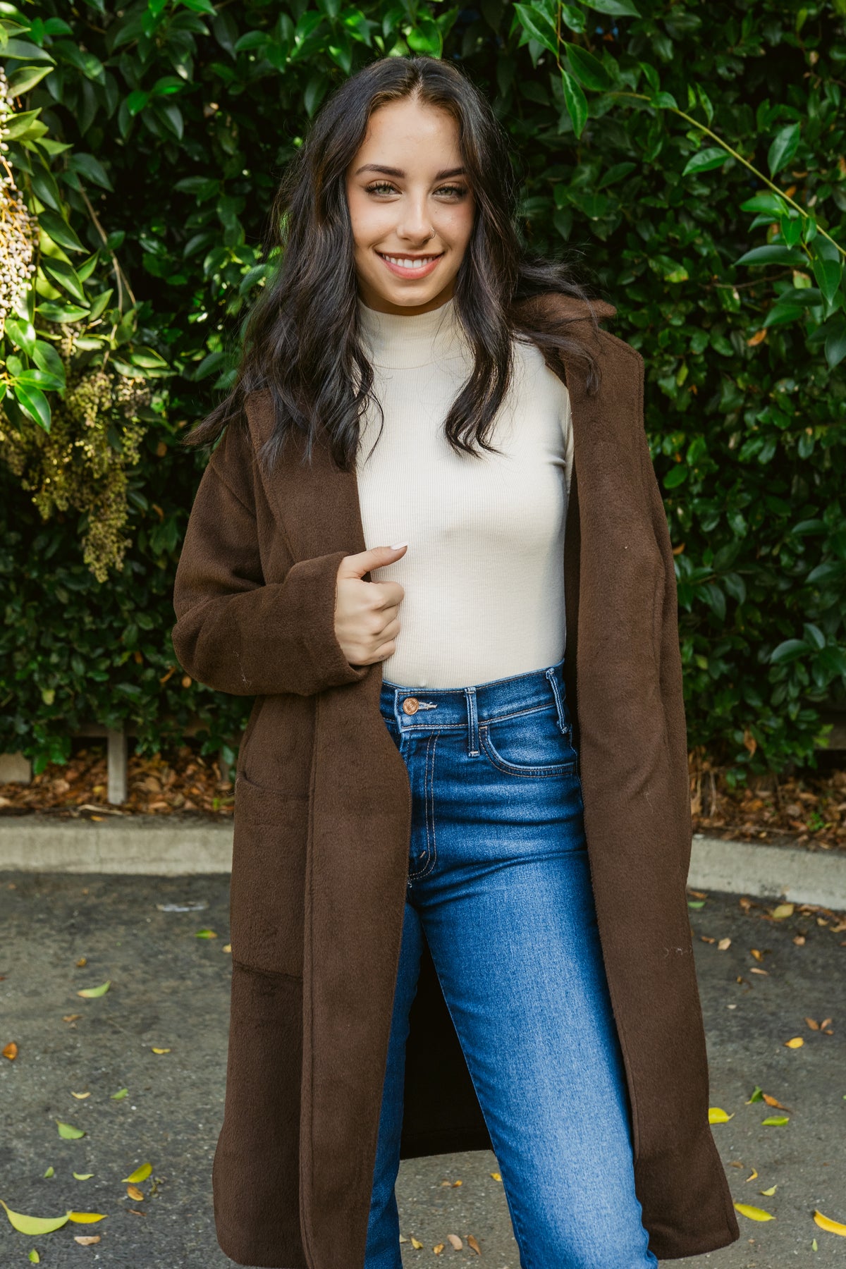 Livia Open Front Long Coat