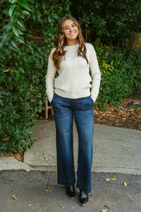 Hannah Mid Rise Patch Pocket Wide Leg Trouser