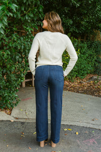 Hannah Mid Rise Patch Pocket Wide Leg Trouser