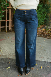 Hannah Mid Rise Patch Pocket Wide Leg Trouser