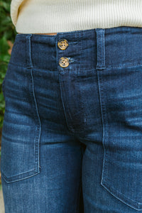 Hannah Mid Rise Patch Pocket Wide Leg Trouser