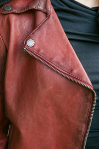 Fayola Featherweight Leather Moto Jacket