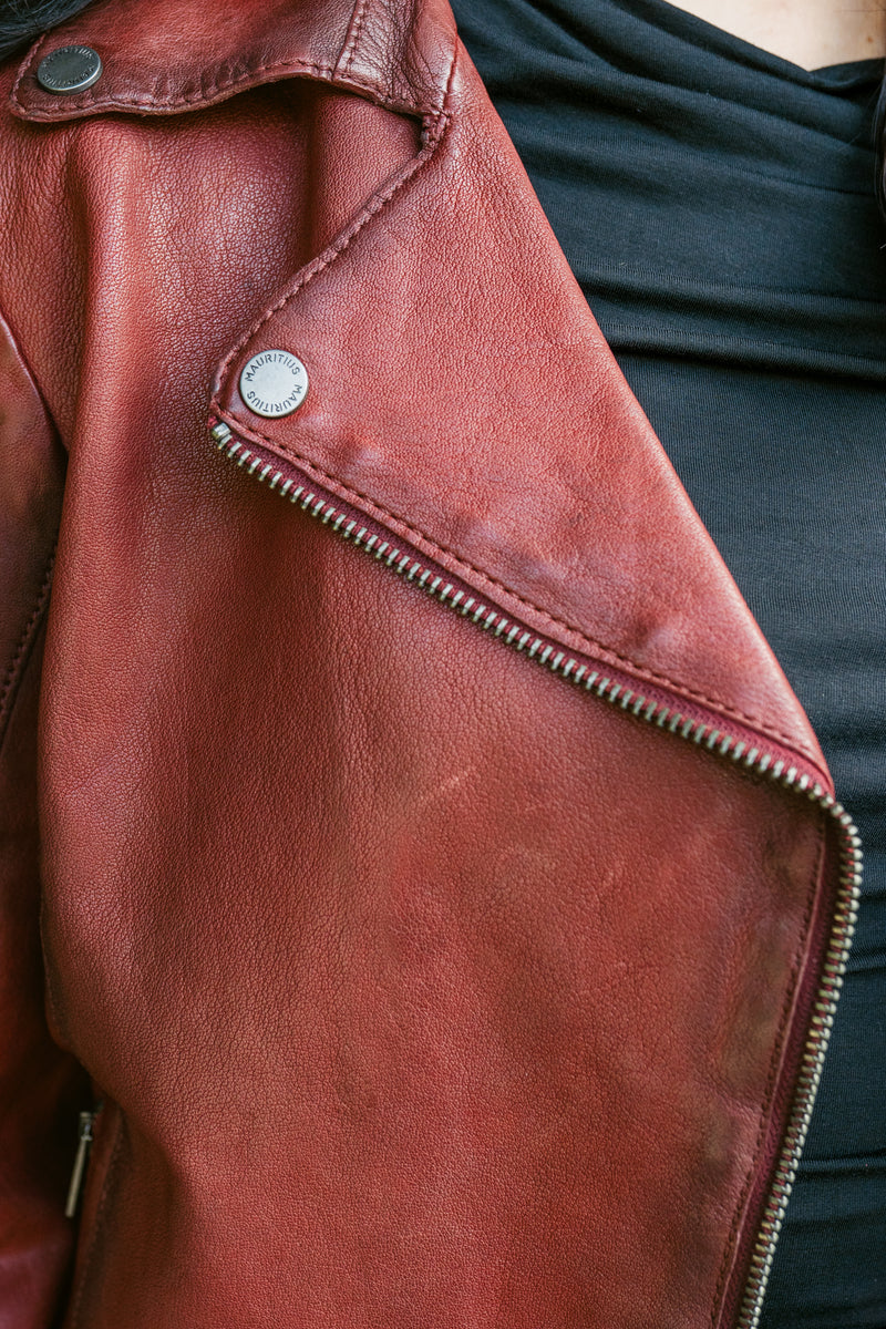 Fayola Featherweight Leather Moto Jacket