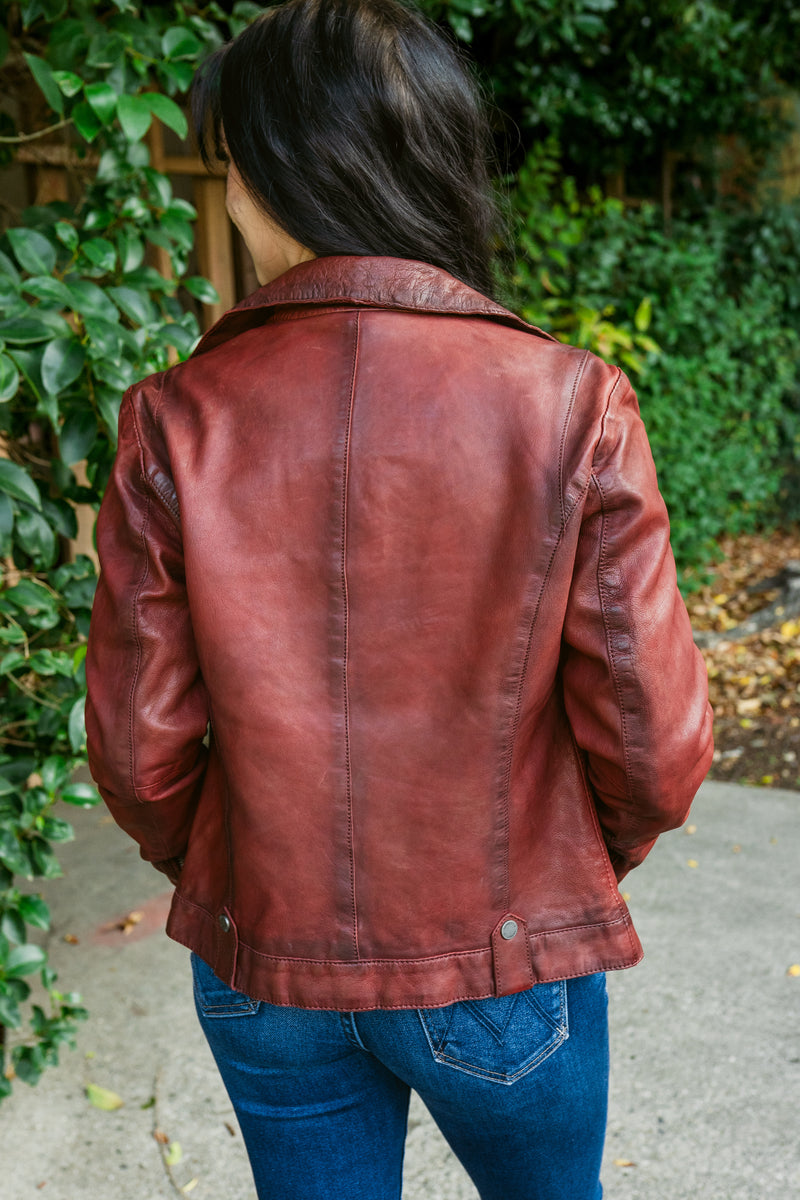 Fayola Featherweight Leather Moto Jacket