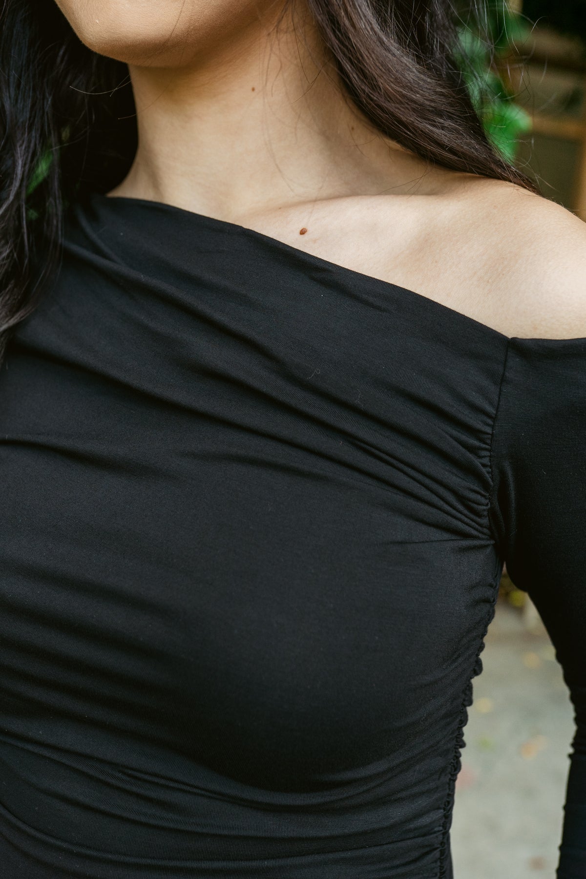 City Shadows Off The Shoulder Long Sleeve Top