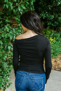 City Shadows Off The Shoulder Long Sleeve Top