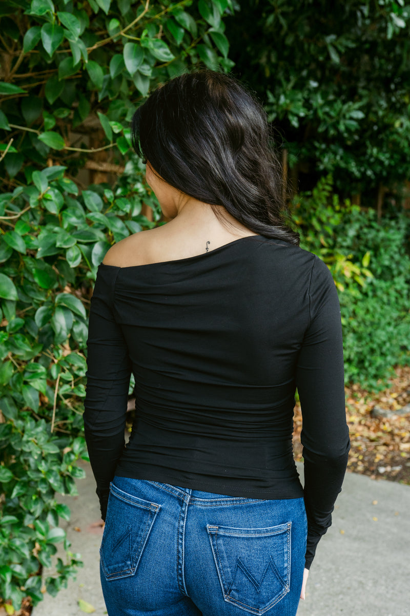 City Shadows Off The Shoulder Long Sleeve Top