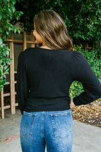 Gabrielle 3/4 Sleeve V-Neck Sweater Top