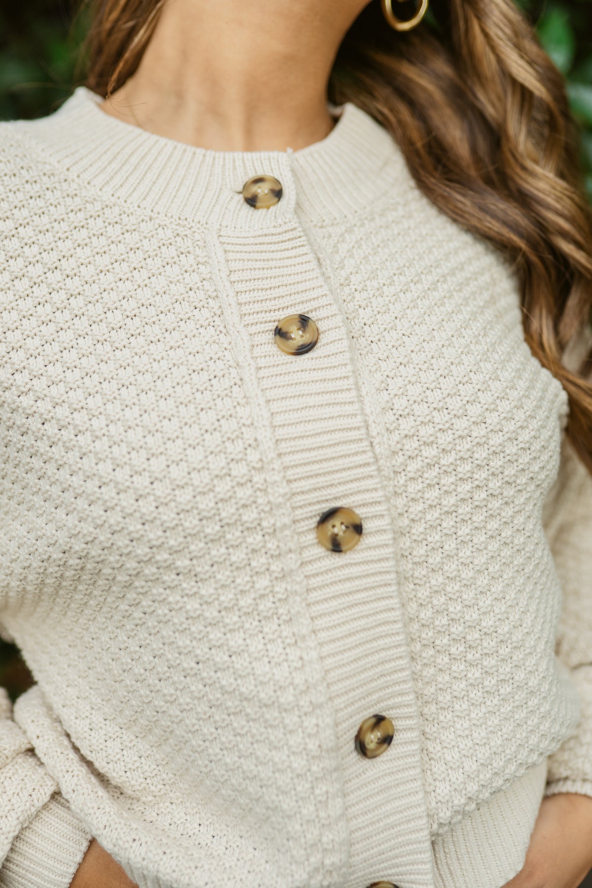 Lila Button Front Oversized Cropped Cardi