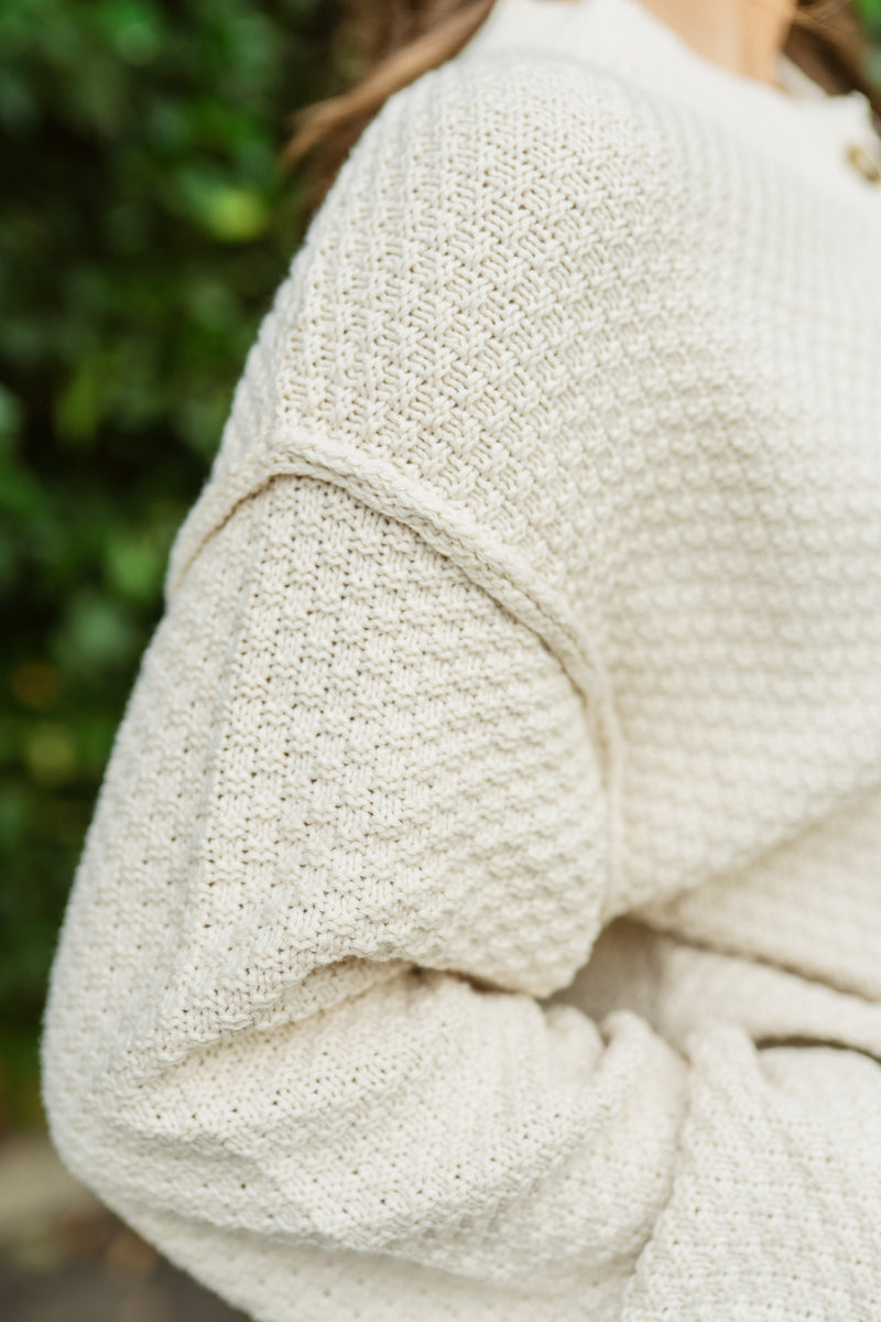 Lila Button Front Oversized Cropped Cardi