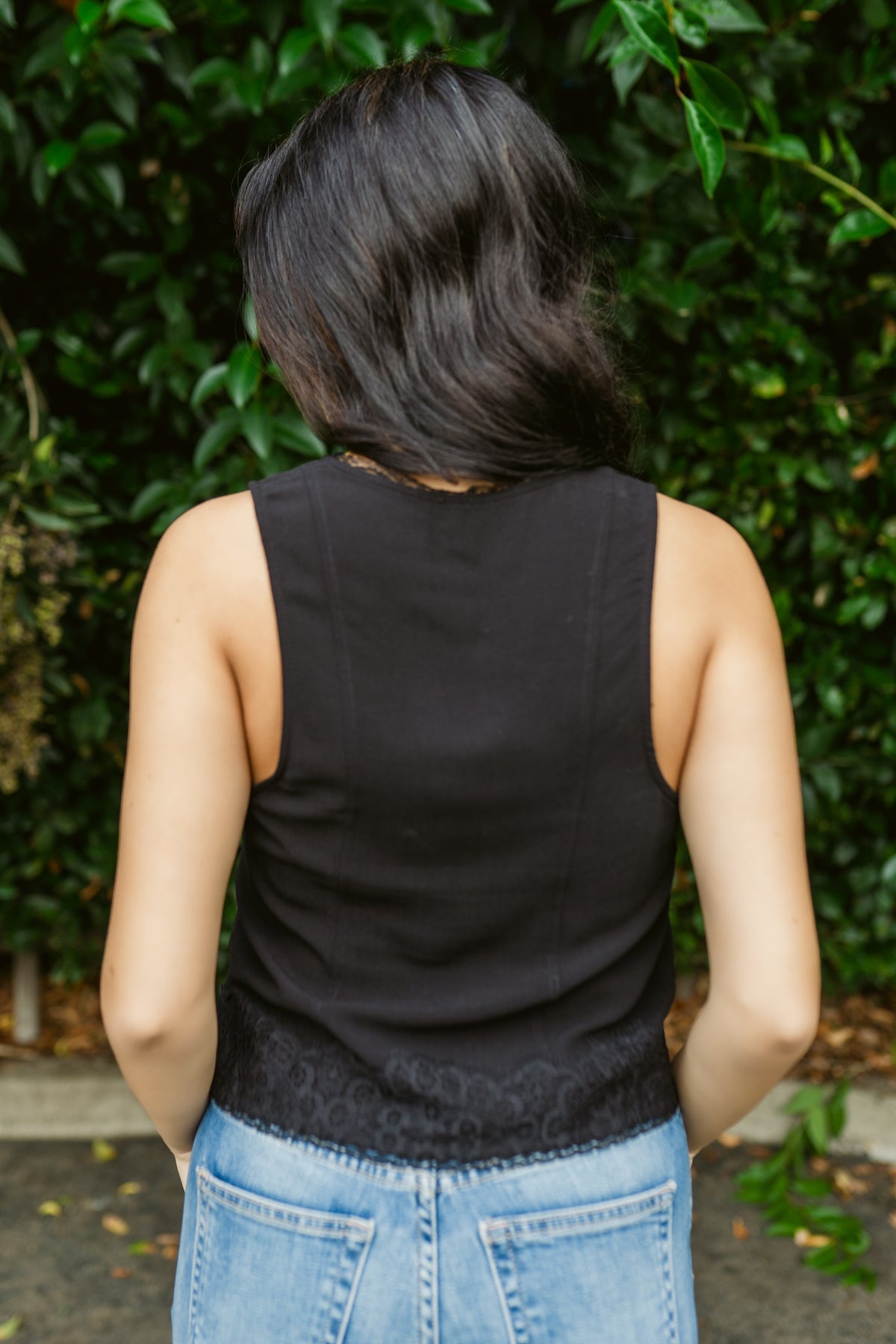 Jaida Lace Detail Button-Up Vest