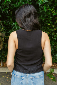 Jaida Lace Detail Button-Up Vest