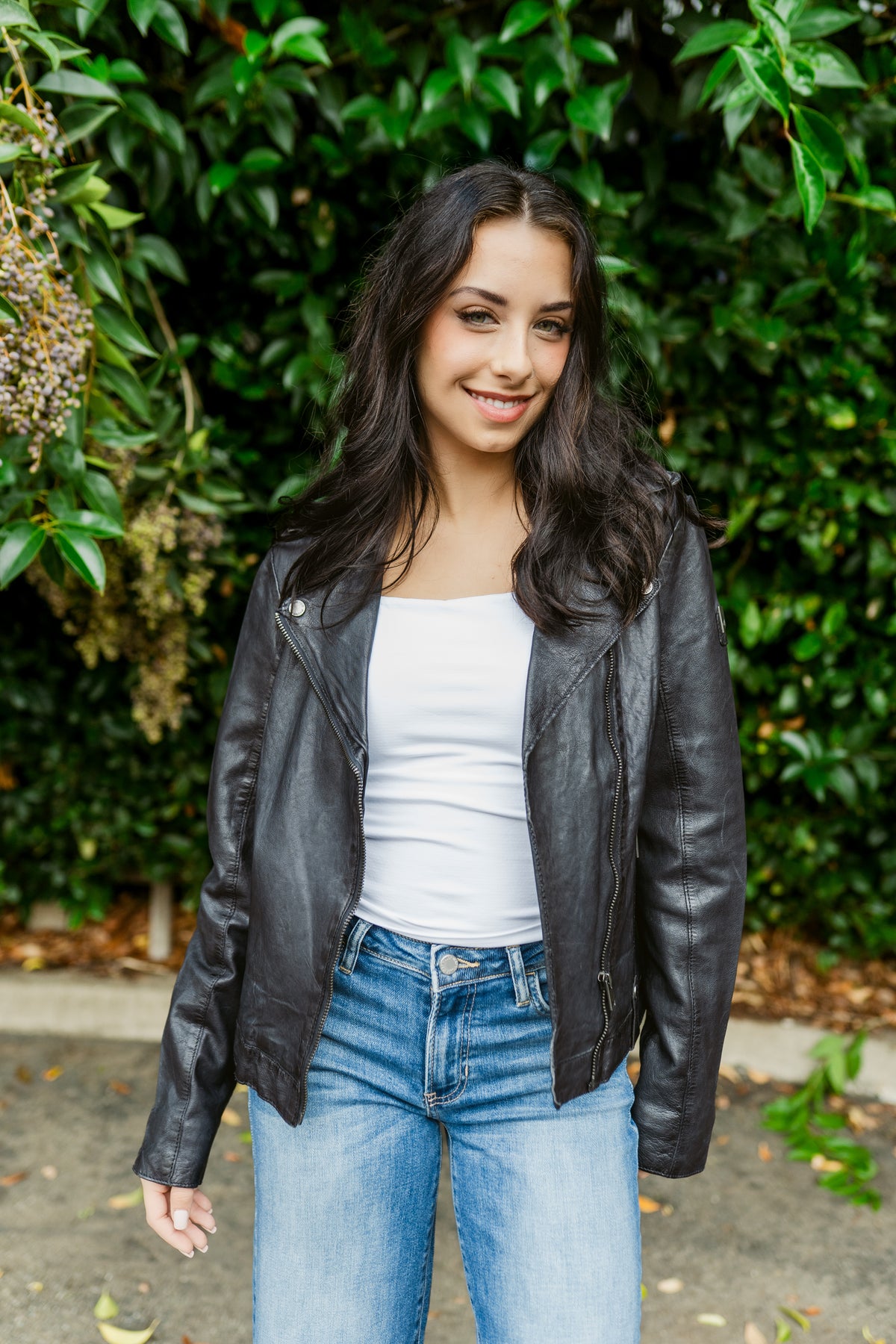 Fayola Featherweight Leather Moto Jacket