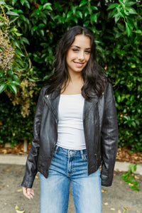 Fayola Featherweight Leather Moto Jacket